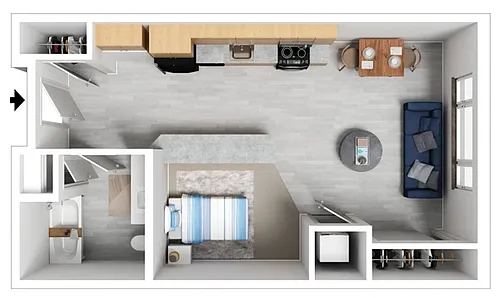 Floor plan Studio 18 - Garage Parking
