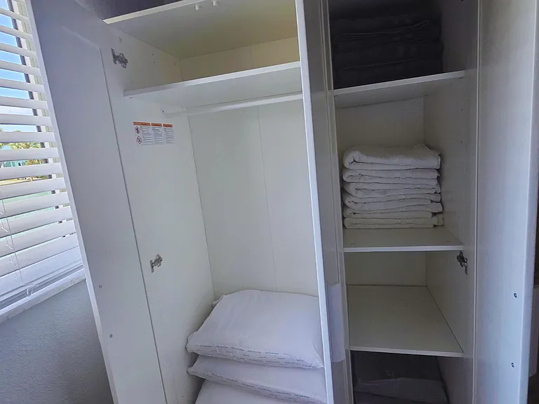 Spacious closet with towels for bath & beach included.
