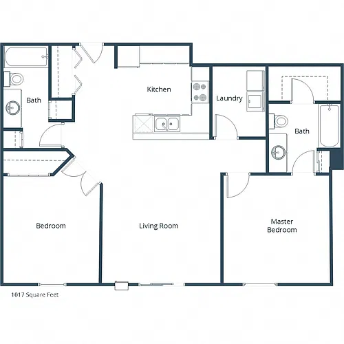 Floor plan Two Bedroom 22B