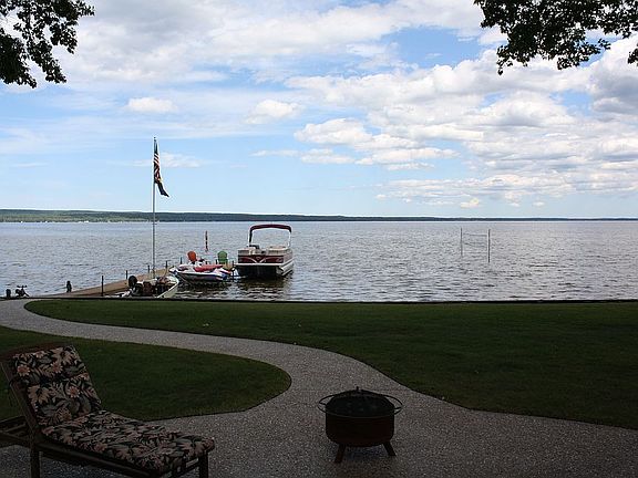 Patio and walkway to dock