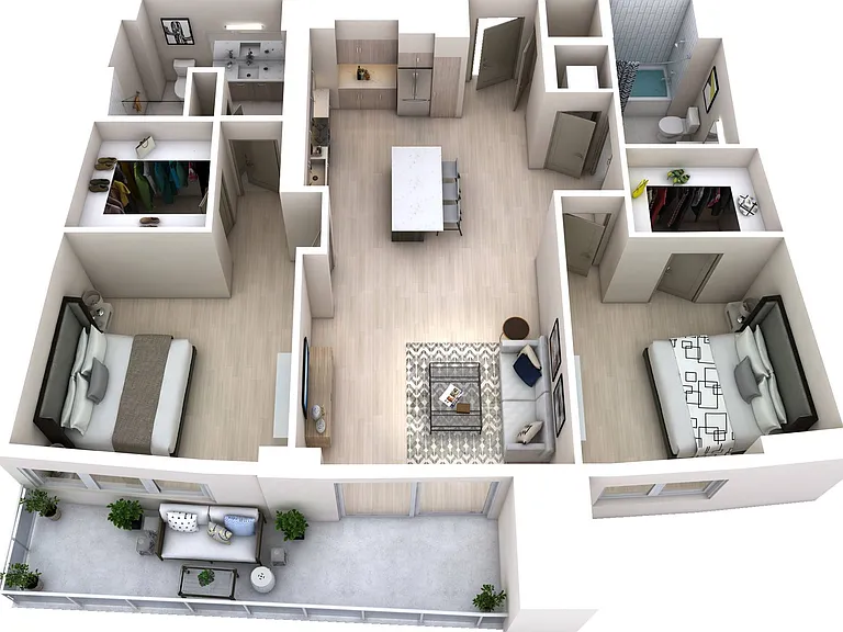 Two Bedroom Two Bath (1,164) Two Bedroom Two Bath (1,164)
