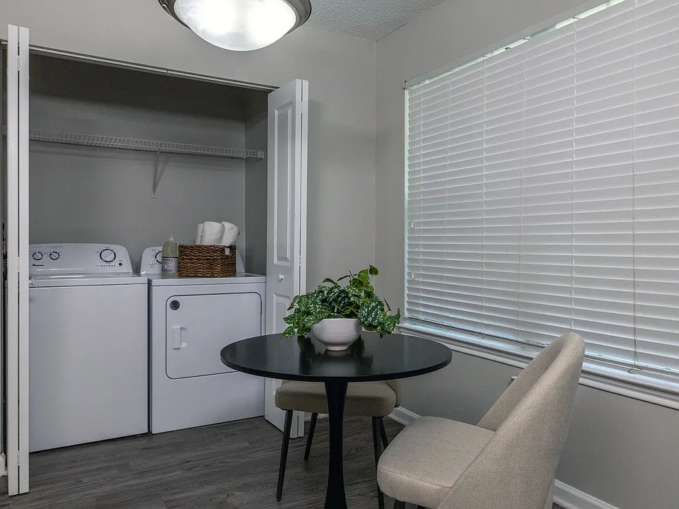 Enjoy life's conveniences with included washer-dryers in every home. Laundry day transforms into a breeze!