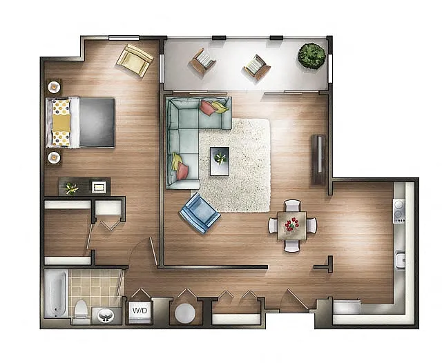 Floor plan 1 Bedroom - 1S