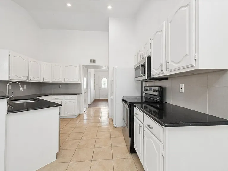 Kitchen overlooking the entrance