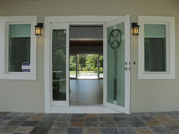 Foyer overlooks waterfallspa