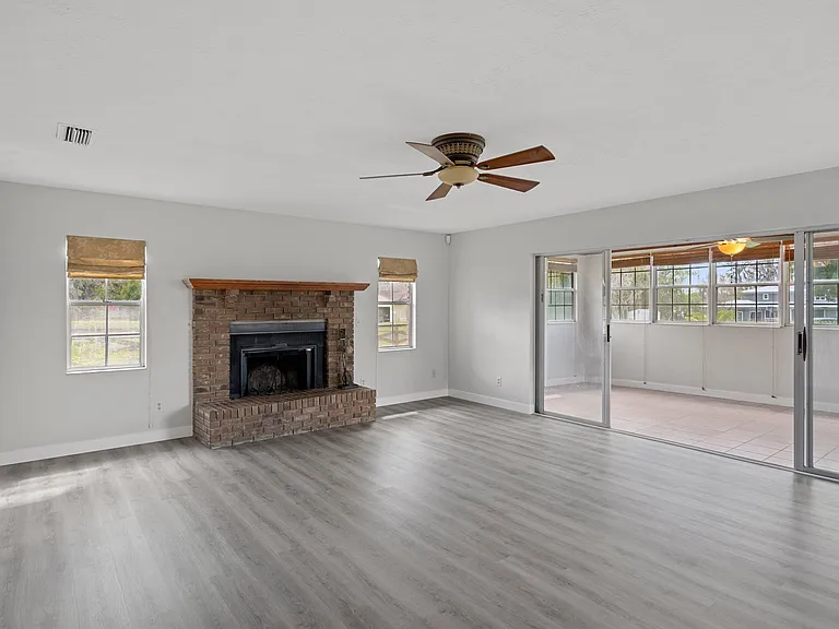 Family room with fireplace