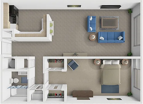 Floor plan 1 Bed 1 Bath