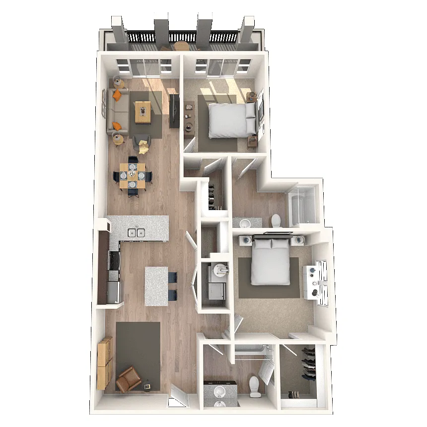 Floor plan Traditional 2x2 989-1609 SF