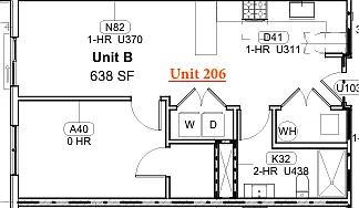 Floor plan One Bedroom- B1