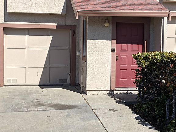 Entrance to the house. Attached garage.