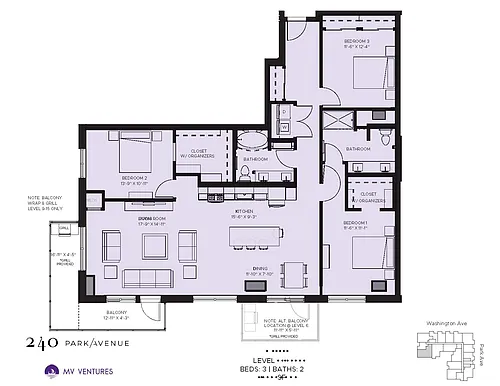 Floor plan $1.83/sq.ft. - Three Bedroom C-1