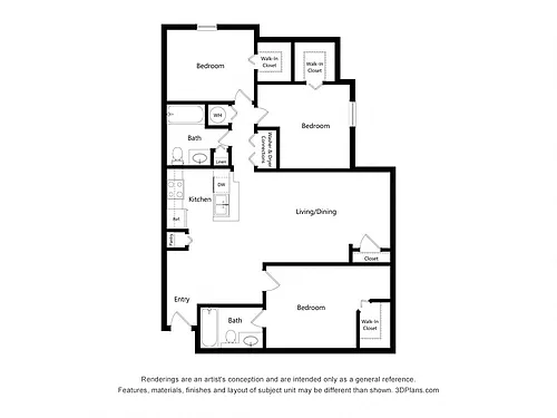 Floor plan Three Bedroom B