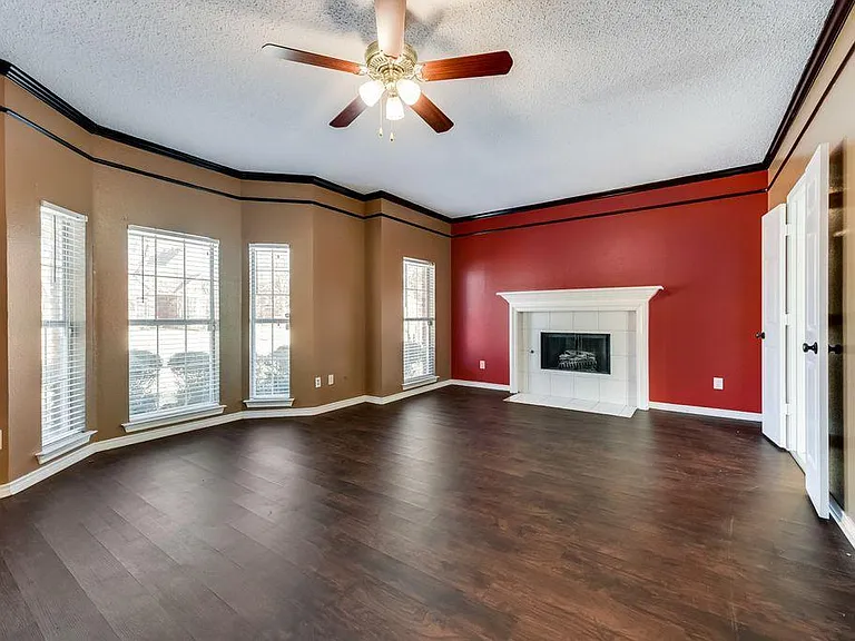 wood burning romantic fire place in master bedroom