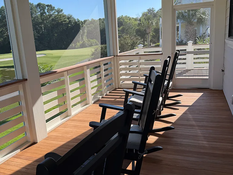 Large screened back porch