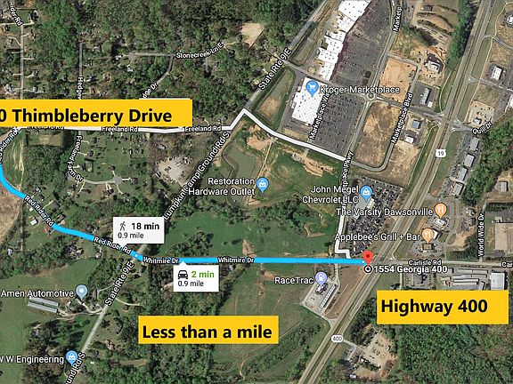 Less than 1 mile from Highway 400