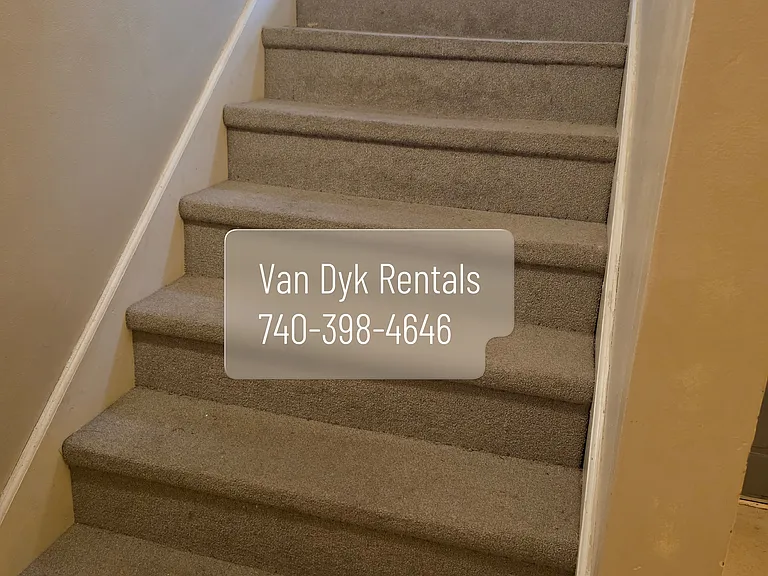 Second set of inside steps, into front door of actual apartment.