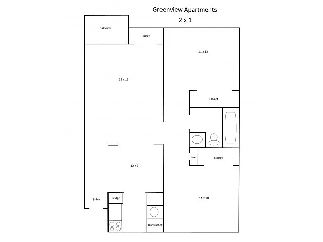 Floor plan 2BD1B