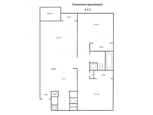 Floor plan 2BD1B