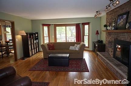 Family Room with New Doors & Fireplace