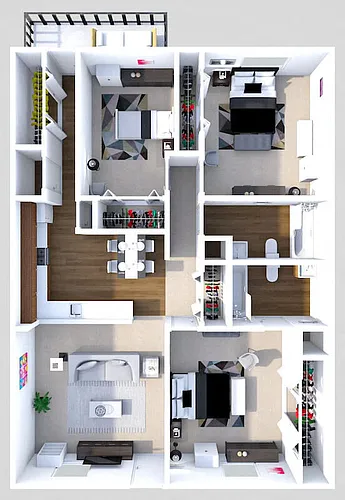 Floor plan 3 Bedroom 2 Bath
