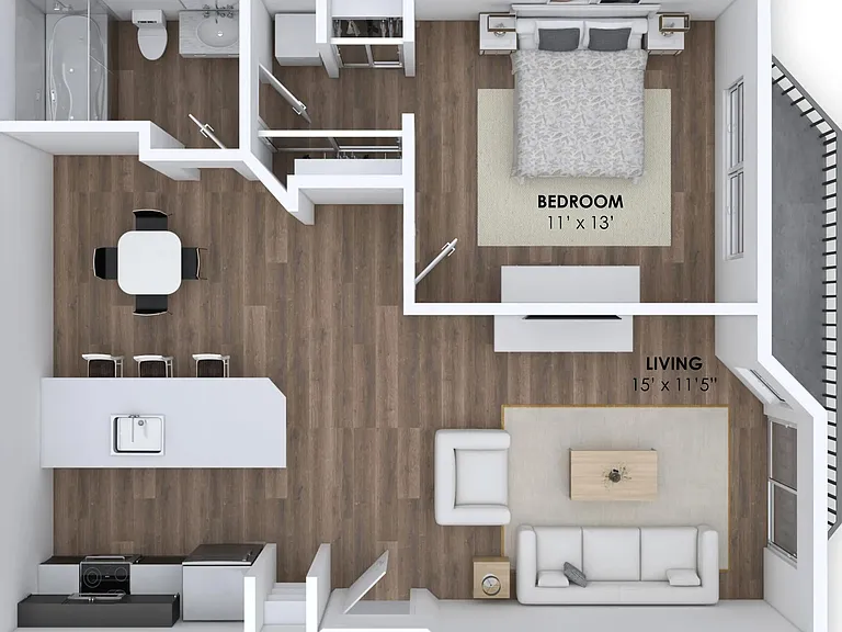 1 Bedroom 1 Bedroom