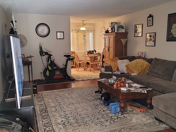 Living room with my 14 foot couch