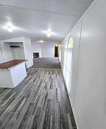 Kitchen view with island