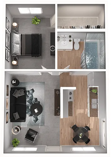 Floor plan One Bedroom Apartment