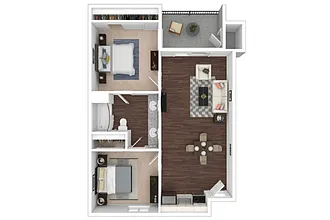 Floor plan Two Bedroom - B1