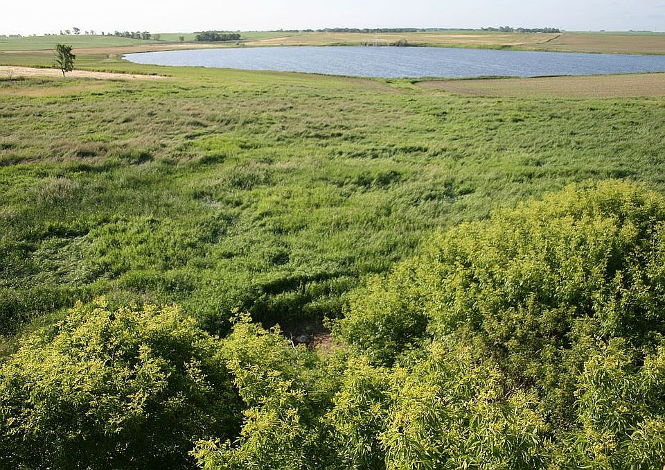 East view of mile long lake