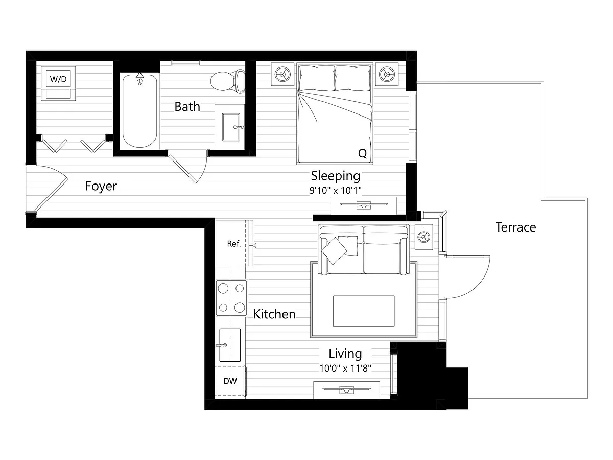Floor plan MS11 | Studio | 1 Bath