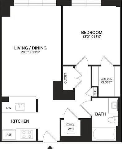 Floor plan 1 Bed/1 Bath-A4