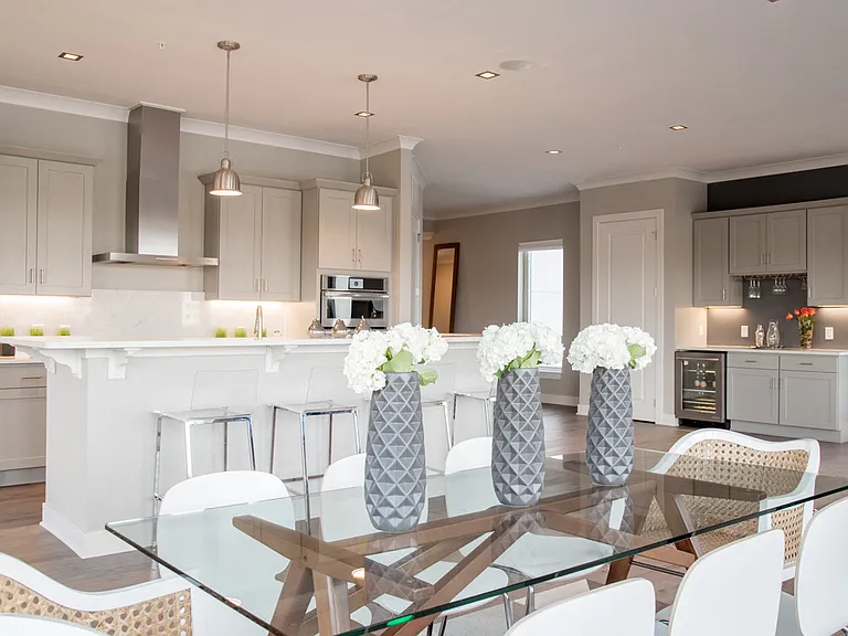 Luxury Penthouse Dining Room in Open Concept Living Space