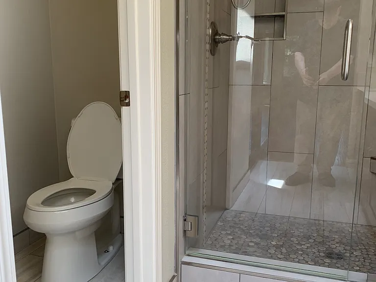 Master bathroom, shower, toilet.
