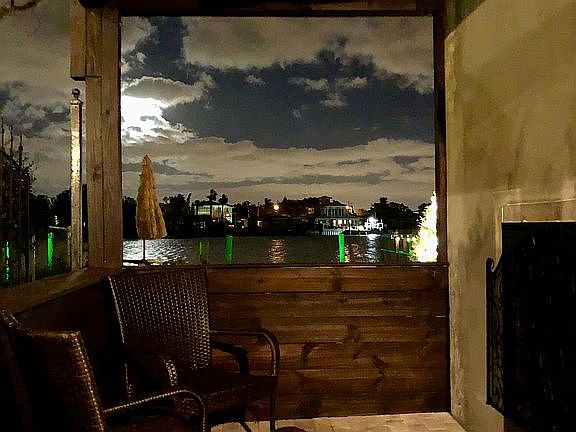 Private porch with fireplace