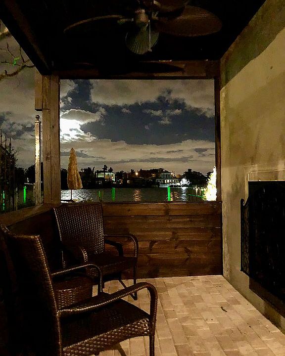 Private porch with fireplace
