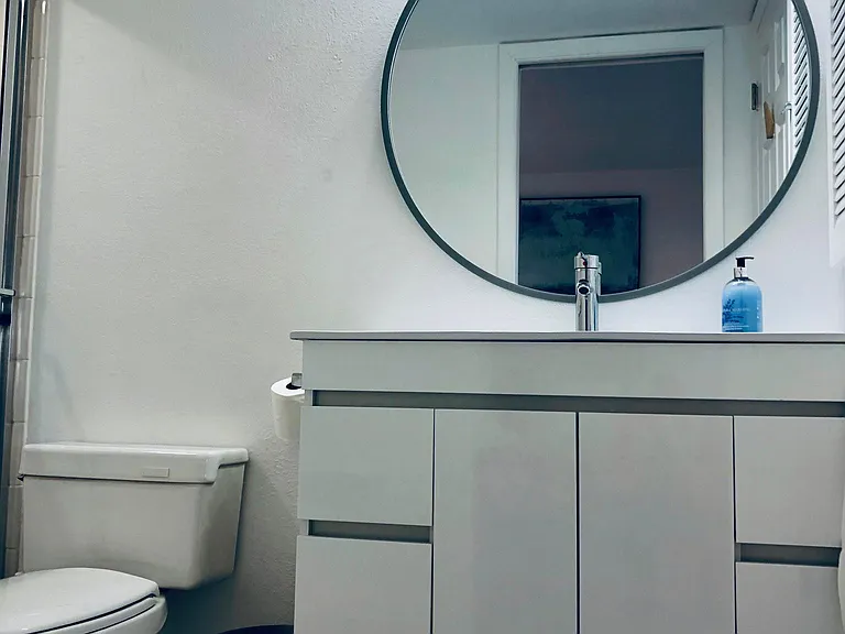 Floating Vanity in Bathroom.