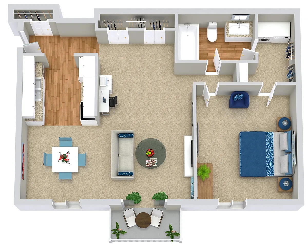 Floor plan 1 Bed | 1 Bath