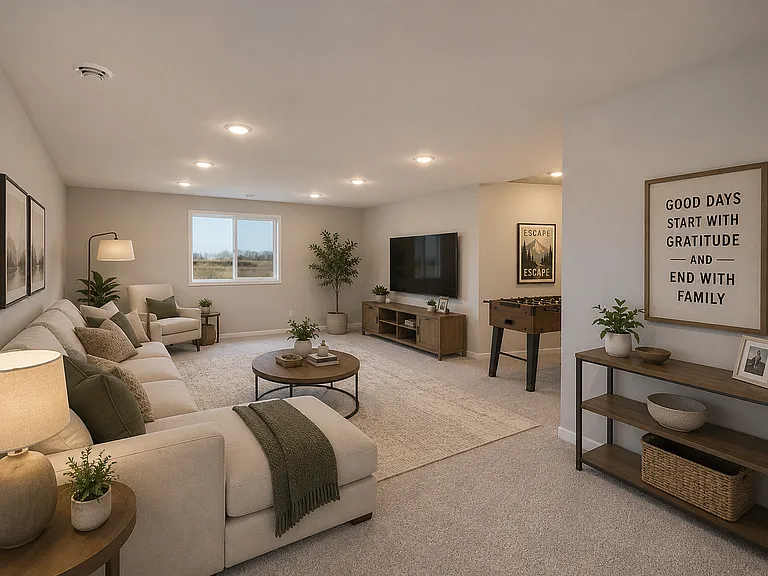 Staged family room