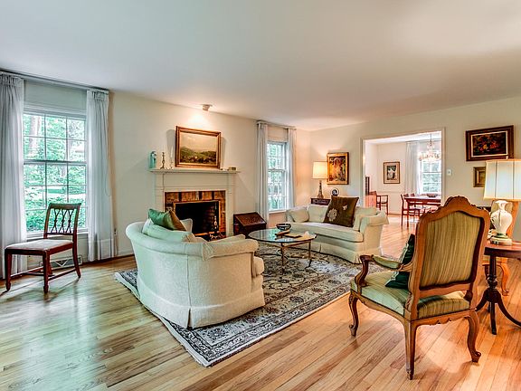 Living room with cozy fireplace