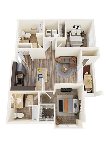 Floor plan 2 X 2 B