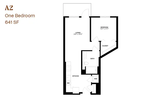 Floor plan One Bedroom A2