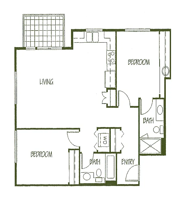 Floor plan 2 Bedroom 2 Bath B