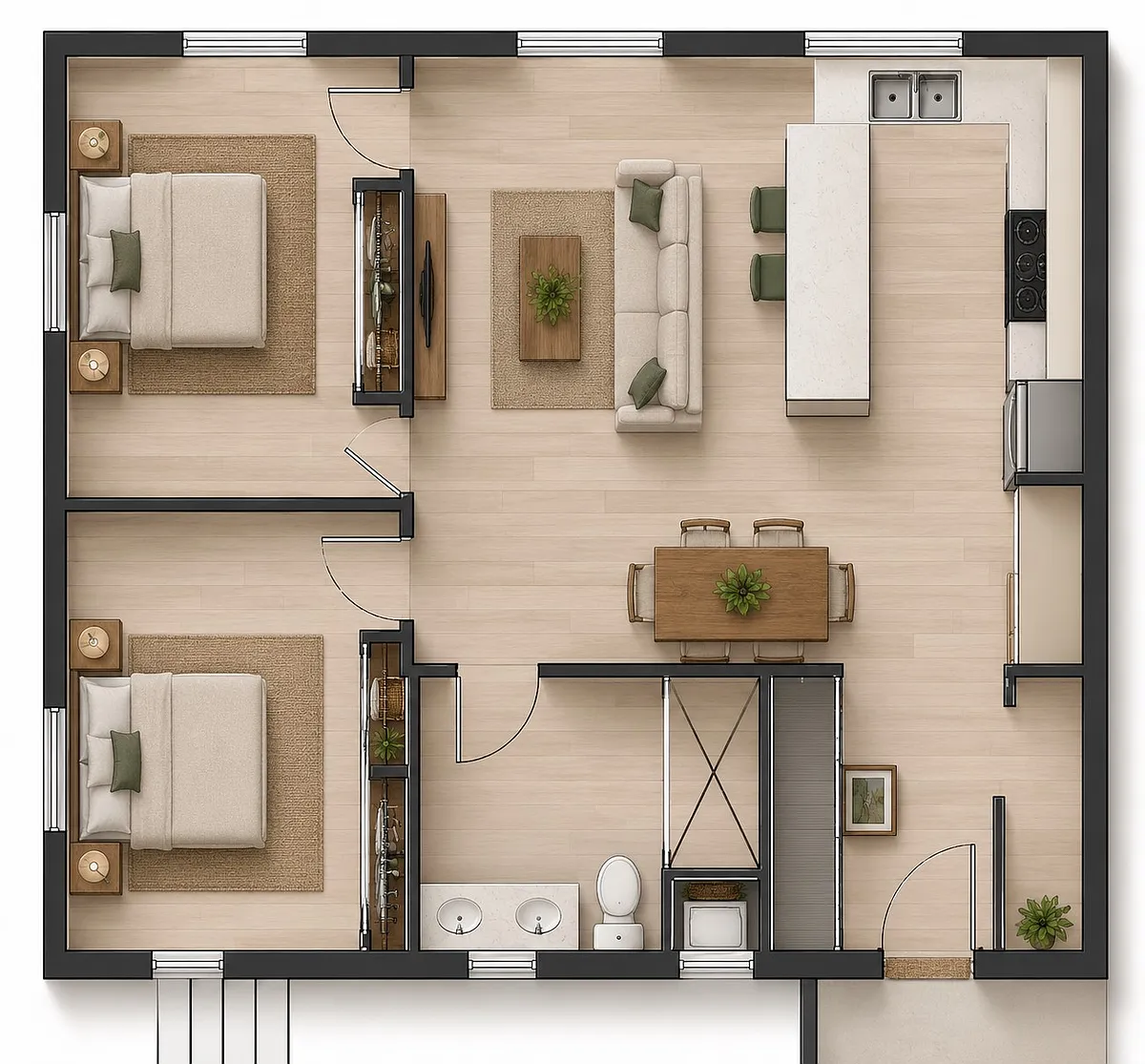 Floor plan Two Bedroom