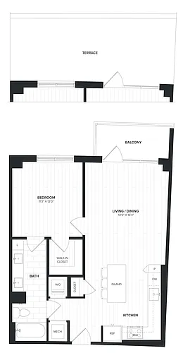 Floor plan 01BR-02D-1