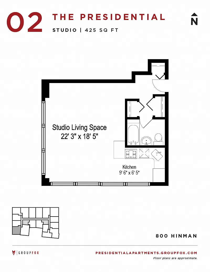 Floor plan Convertible Studio