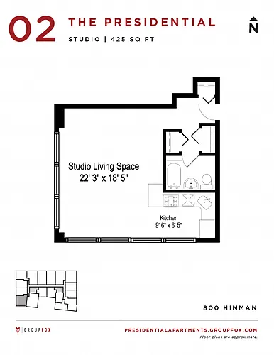 Floor plan Convertible Studio