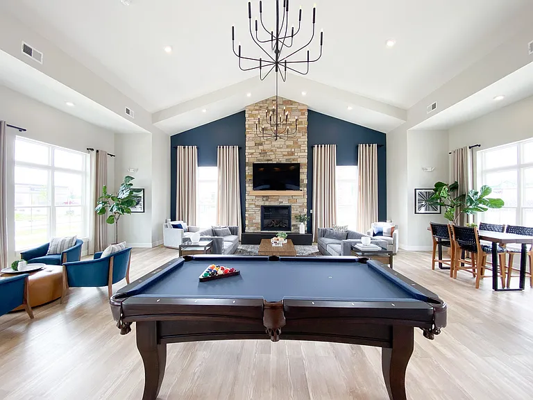 A clean, modern layout that flows from games to gathering space without feeling crowded.