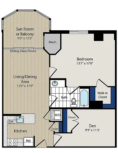 Floor plan Kensington with Den