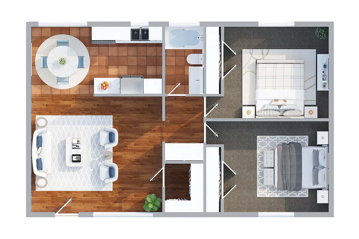 Floor plan White 2-Bedroom